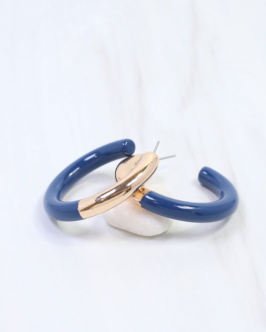 Elyse Hoop Earring Navy