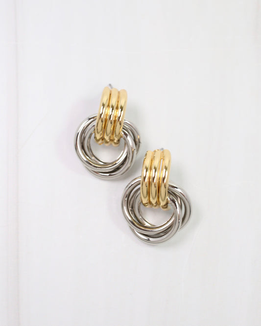 Scottsdale Two Tone Drop Earring Gold Silver