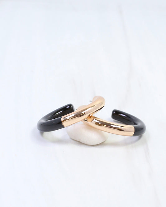 Elyse Hoop Earring Black