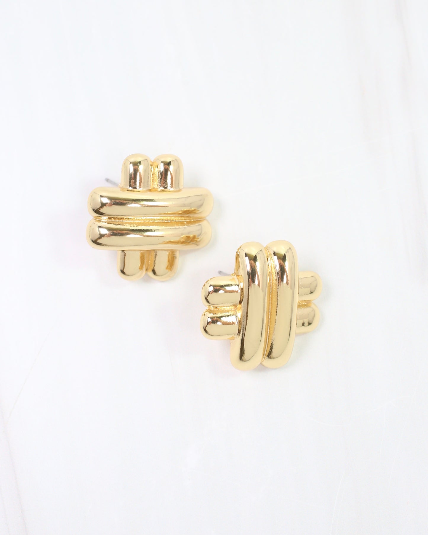 Tempe Double X Earring Gold
