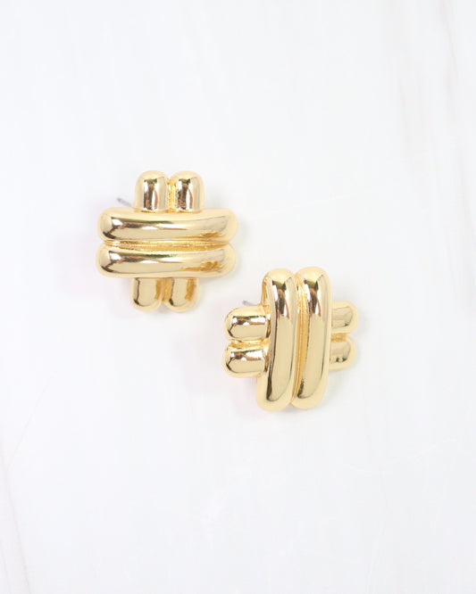 Tempe Double X Earring Gold