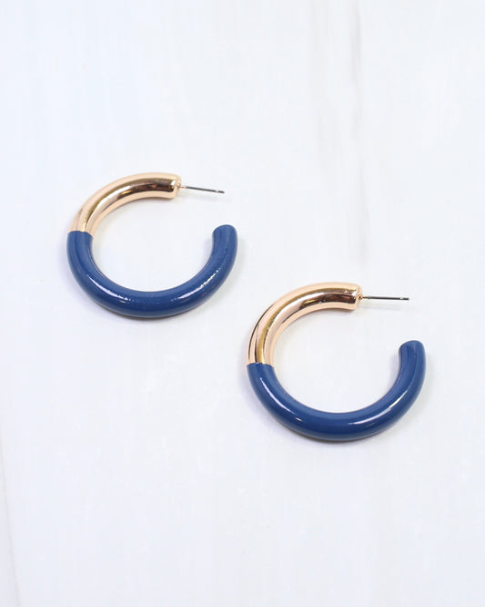 Elyse Hoop Earring Navy