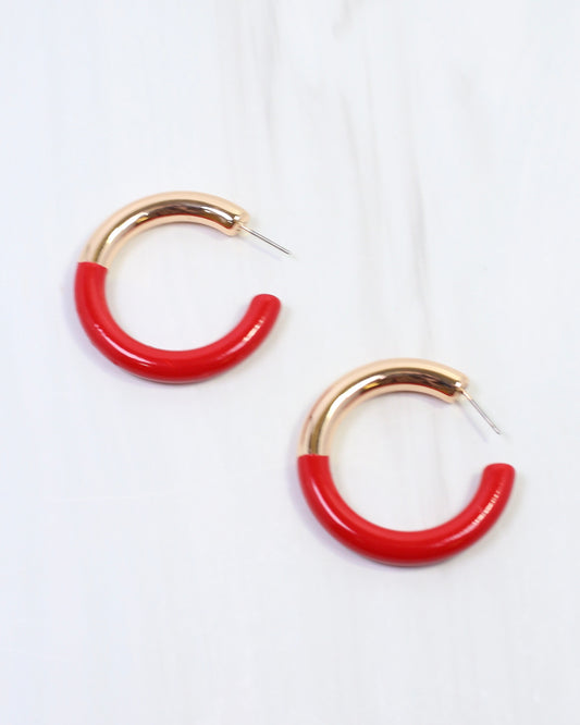 Elyse Hoop Earring Red