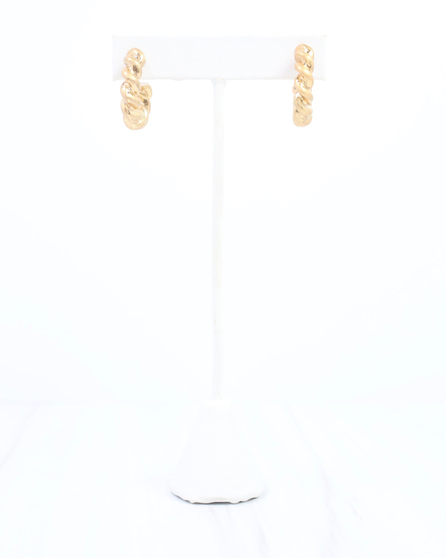 Raymonde  Small Twisted Hoop Earring Worn Gold