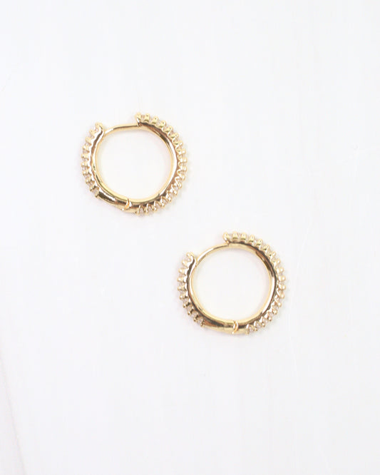 Annalise Pave CZ Hoop Earring Gold