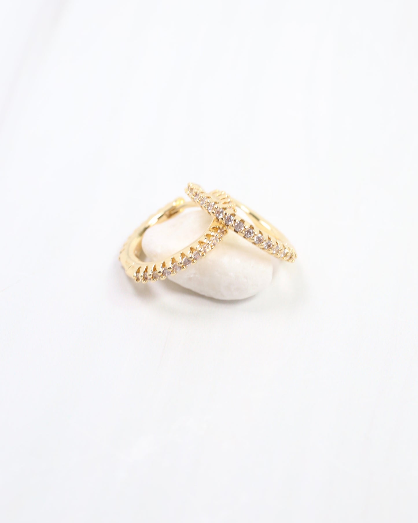 Annalise Pave CZ Hoop Earring Gold