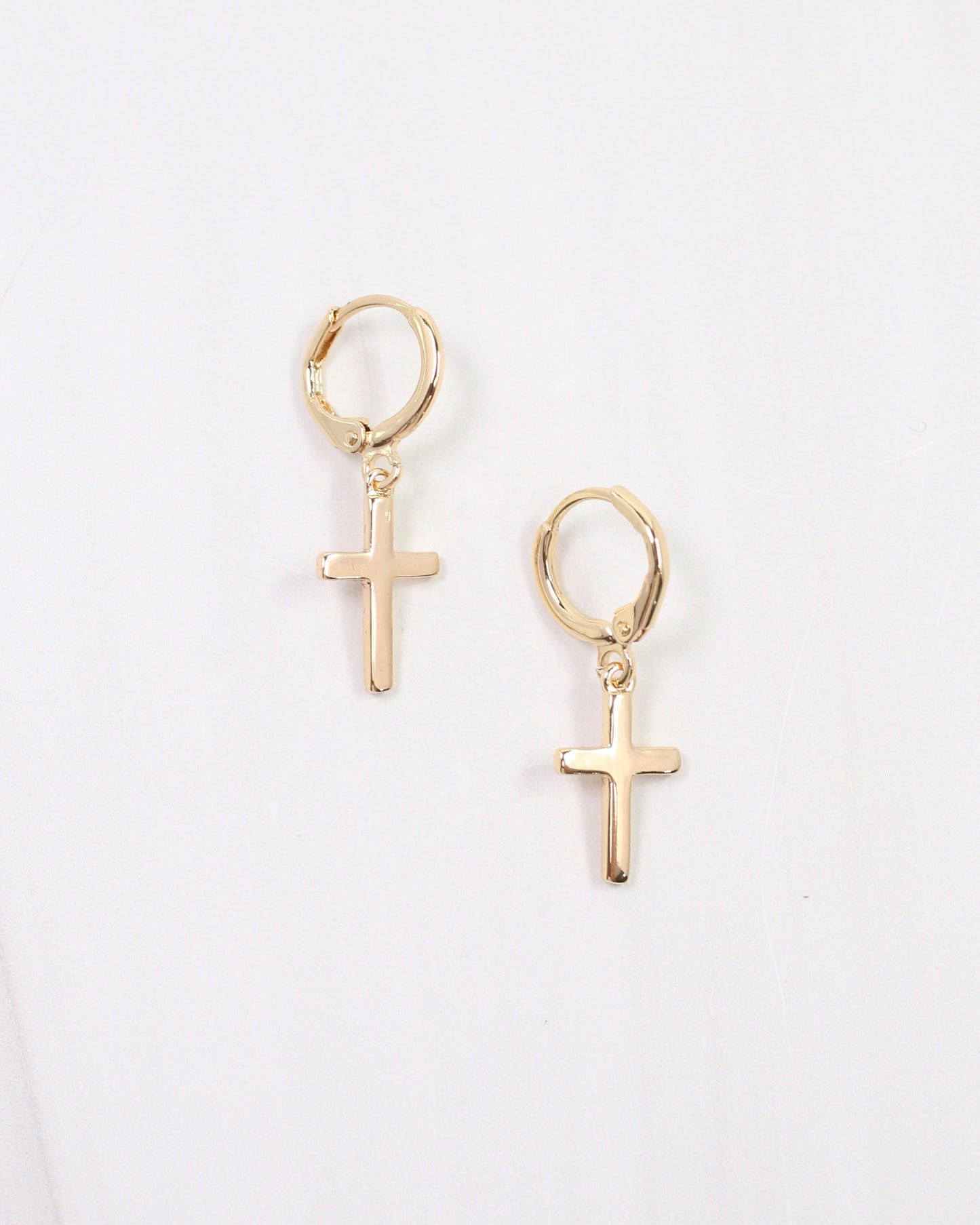 York Cross Hoop Earring Gold