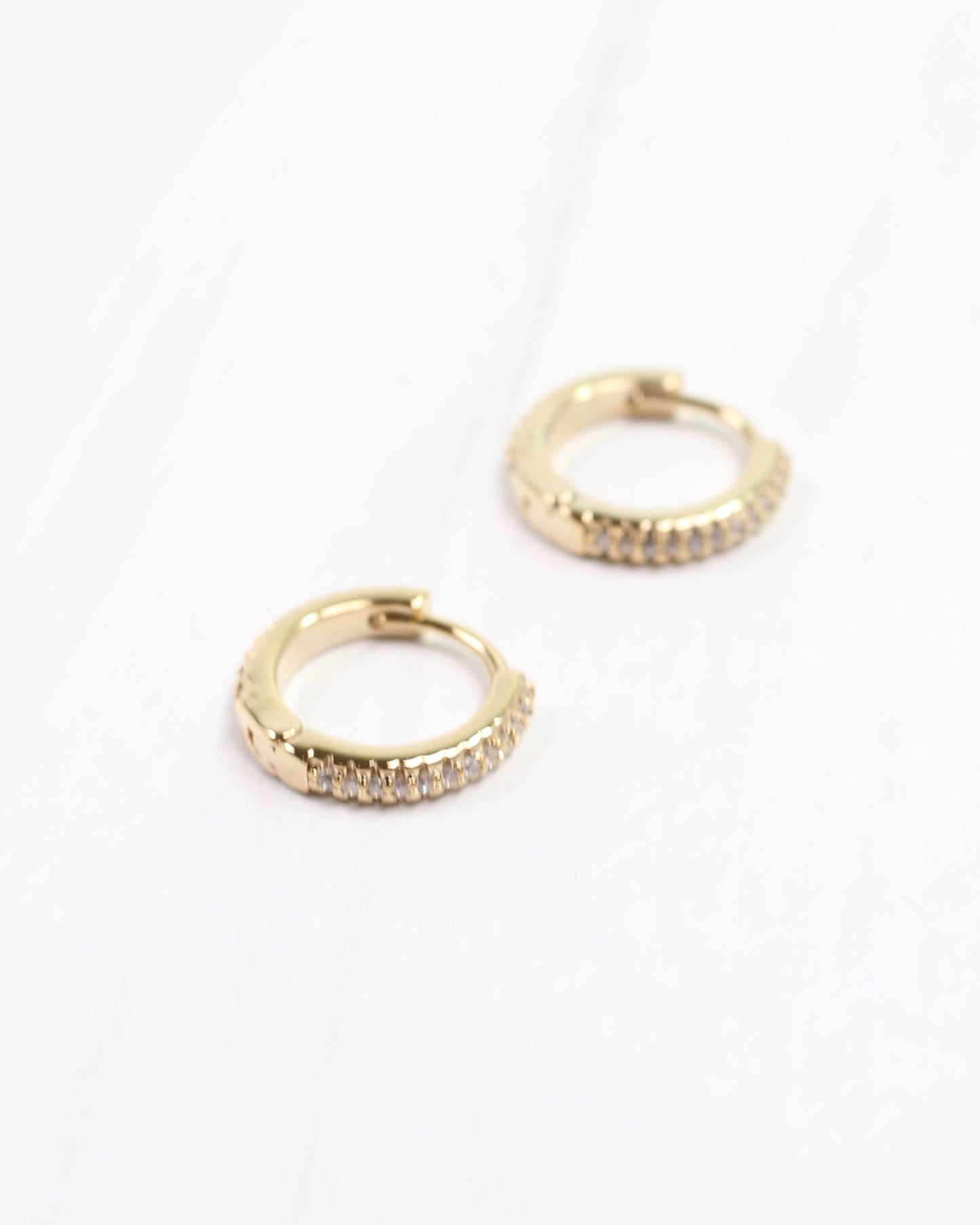 Crosby Crystal Huggie  Earring Gold