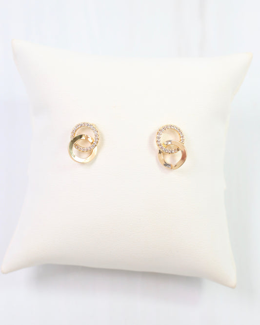 Emery Double Circle Stud Gold