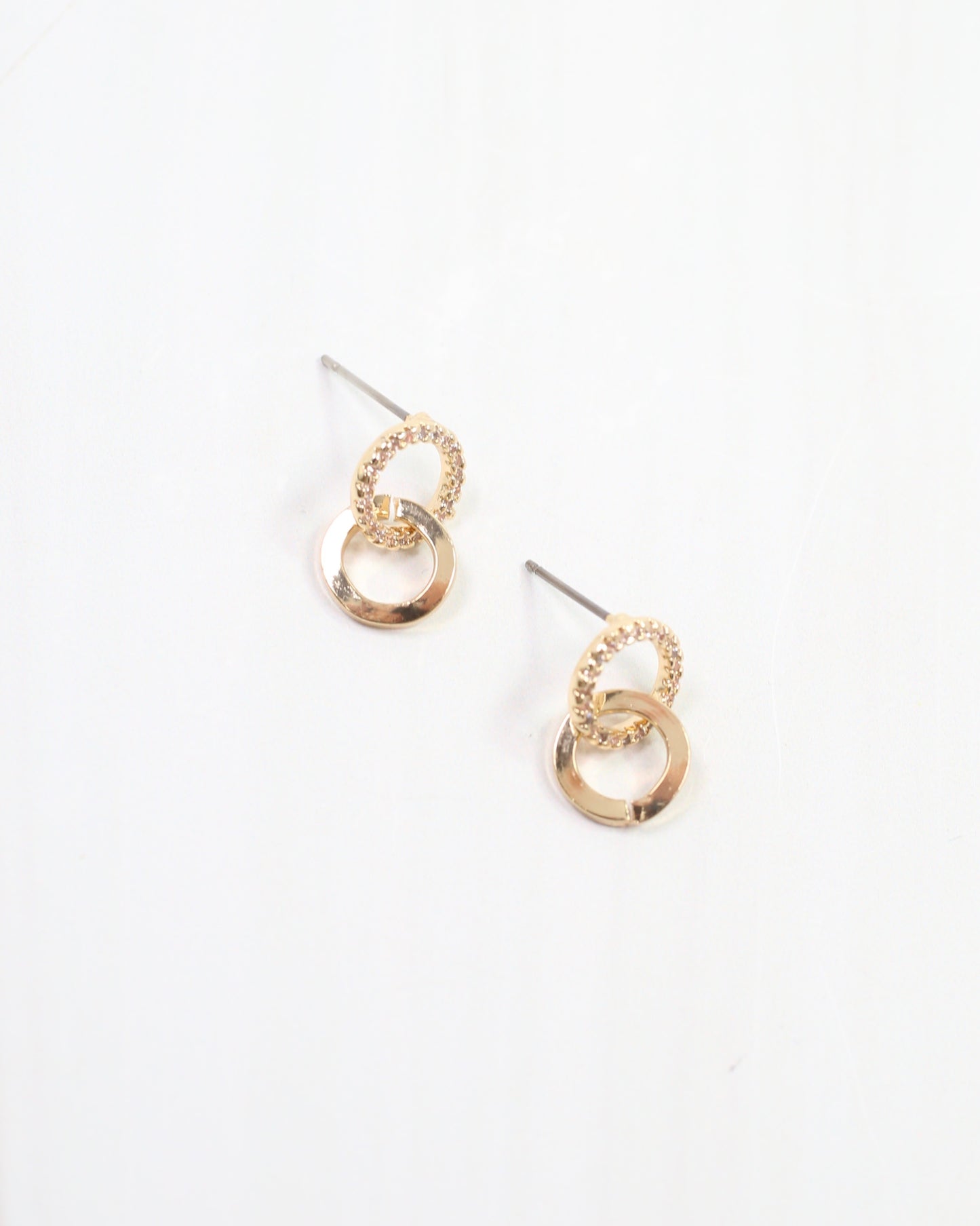 Emery Double Circle Stud Gold
