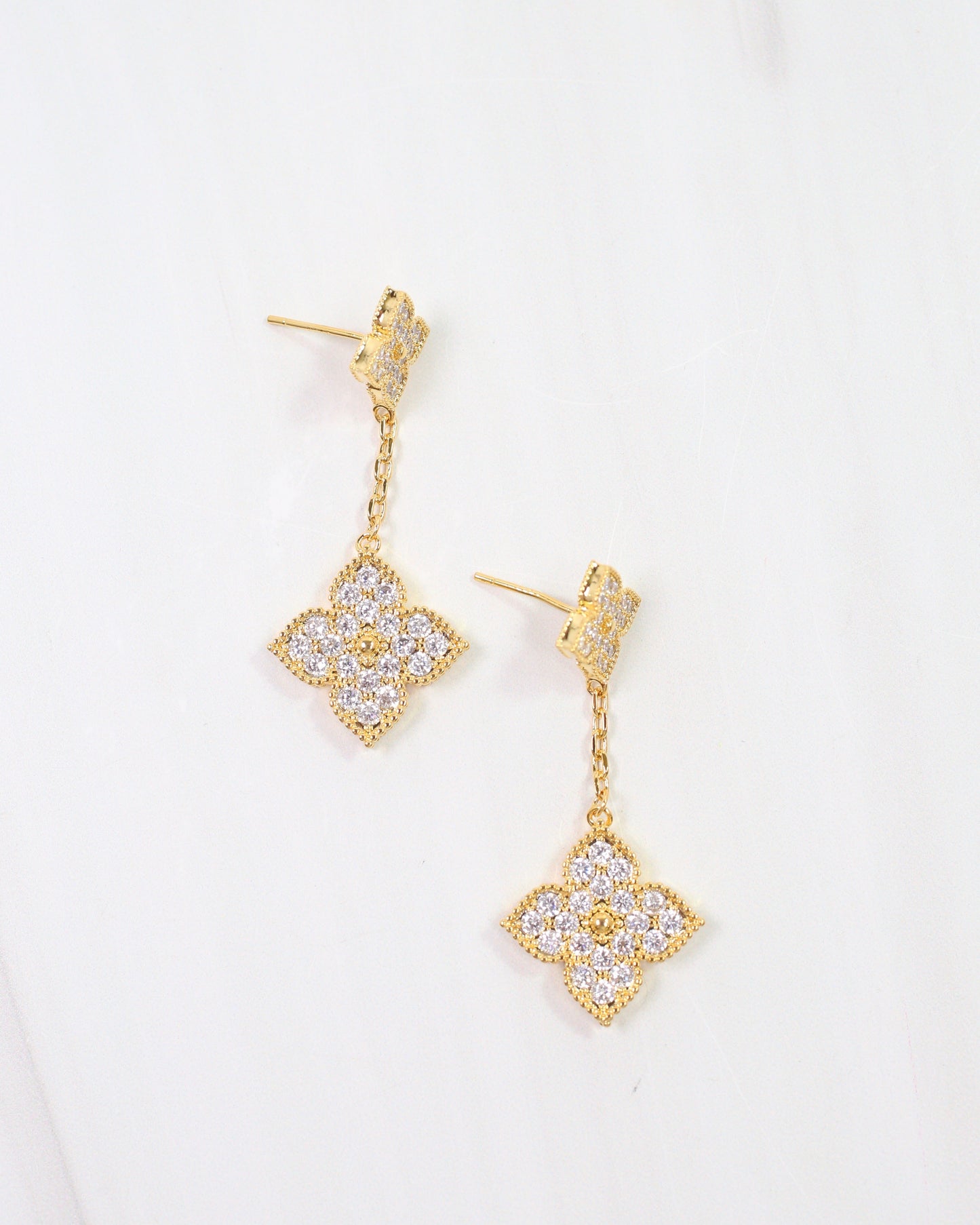 Camelford Clover Drop Earring Gold