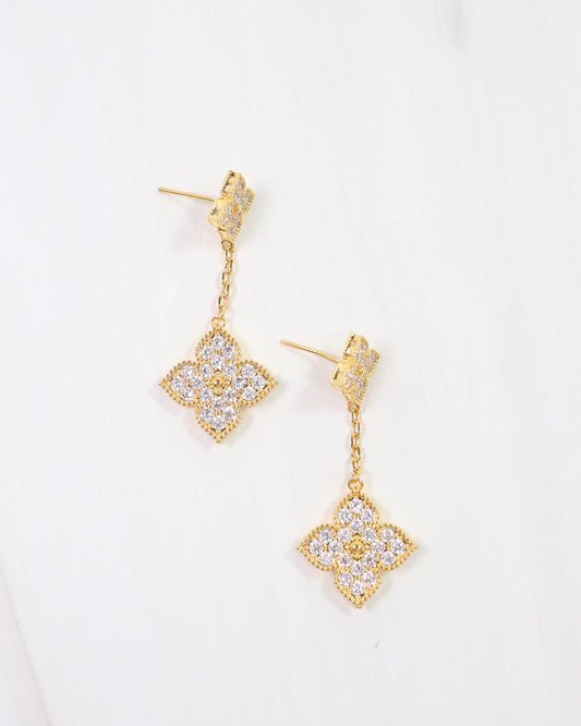 Camelford Clover Drop Earring Gold