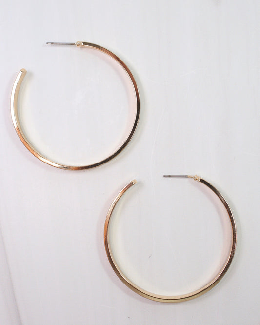 Bentley Brushed Gold Hoop Earring Gold