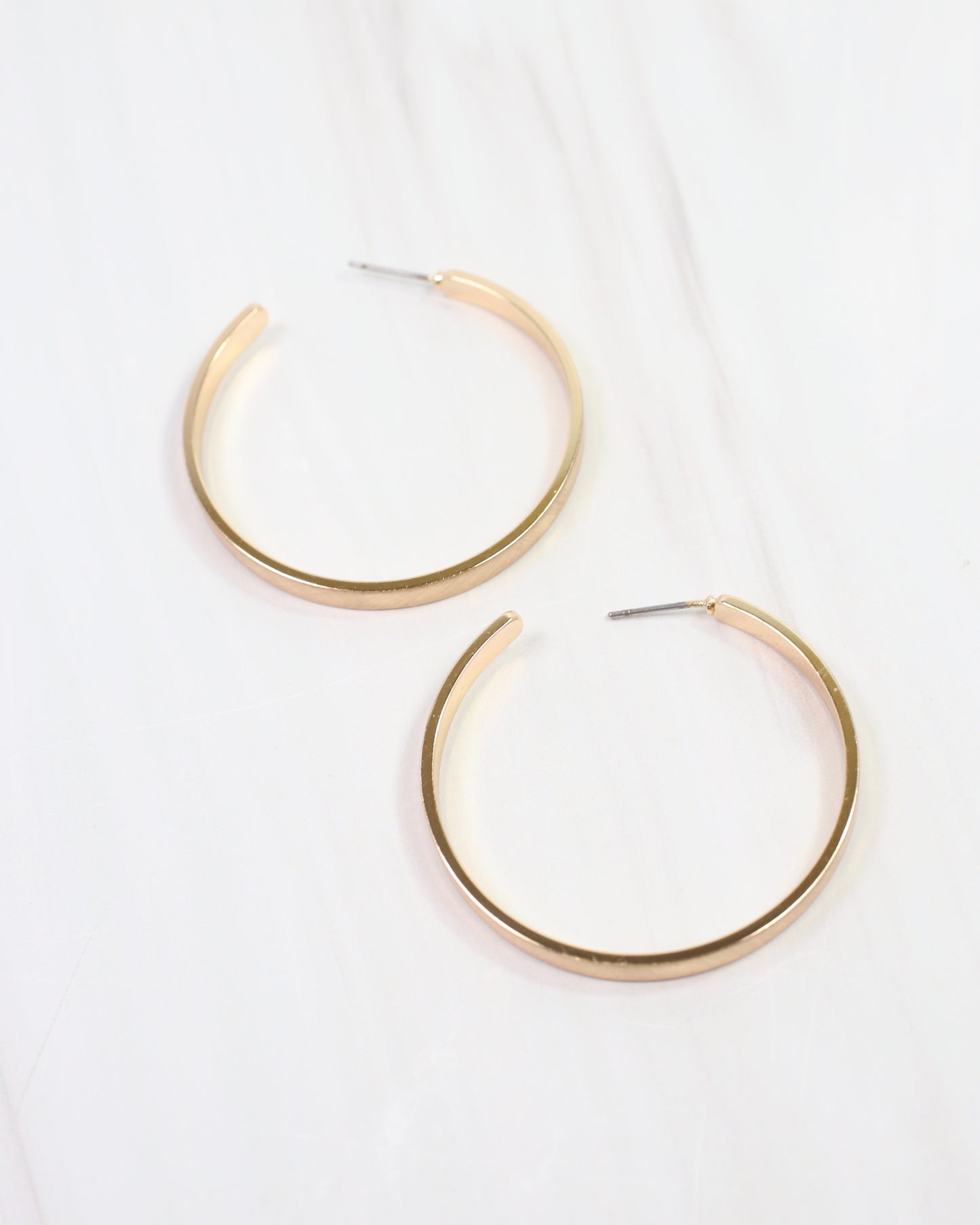 Bentley Brushed Gold Hoop Earring Gold