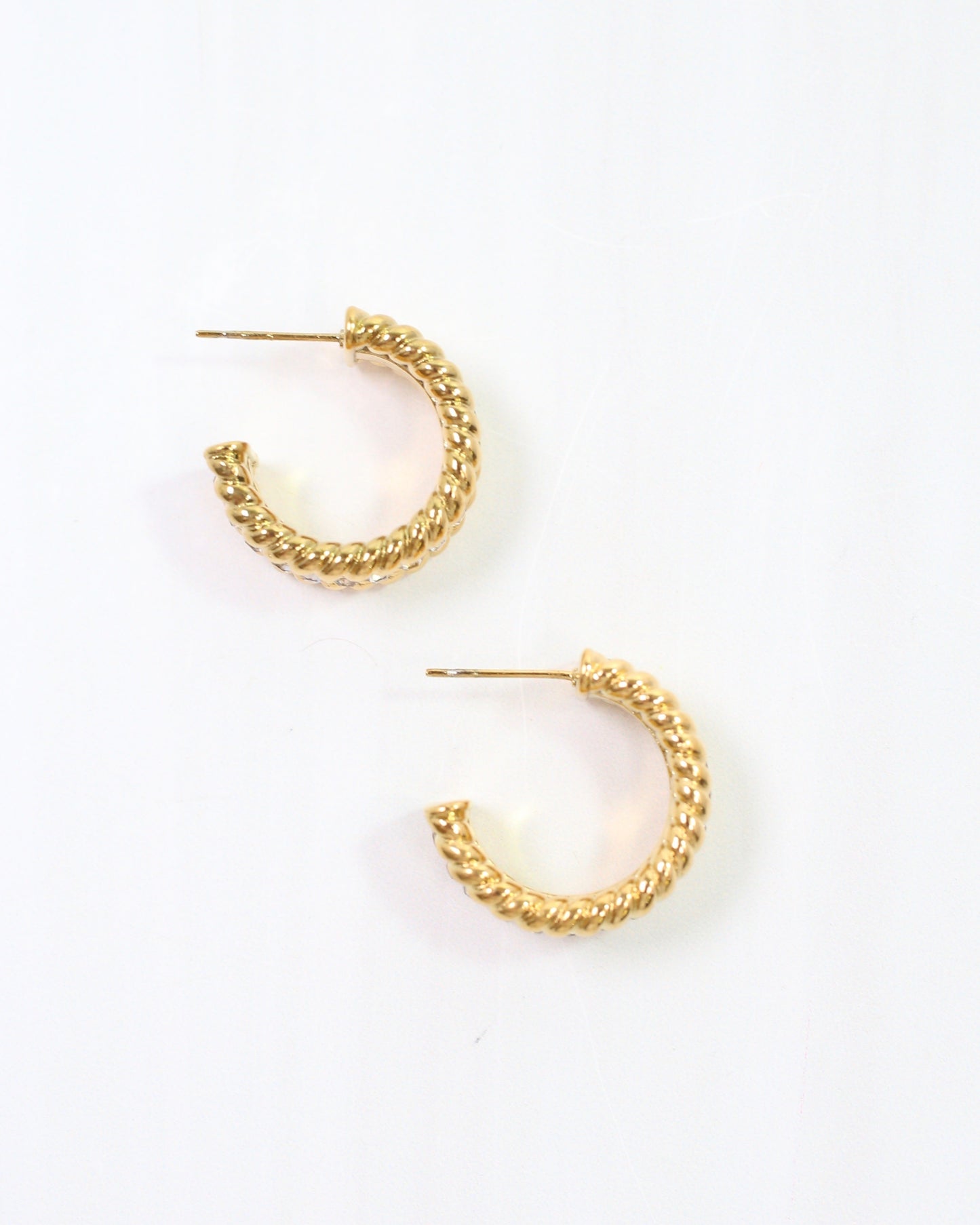Ridgley CZ and Gold Hoop Earring Gold