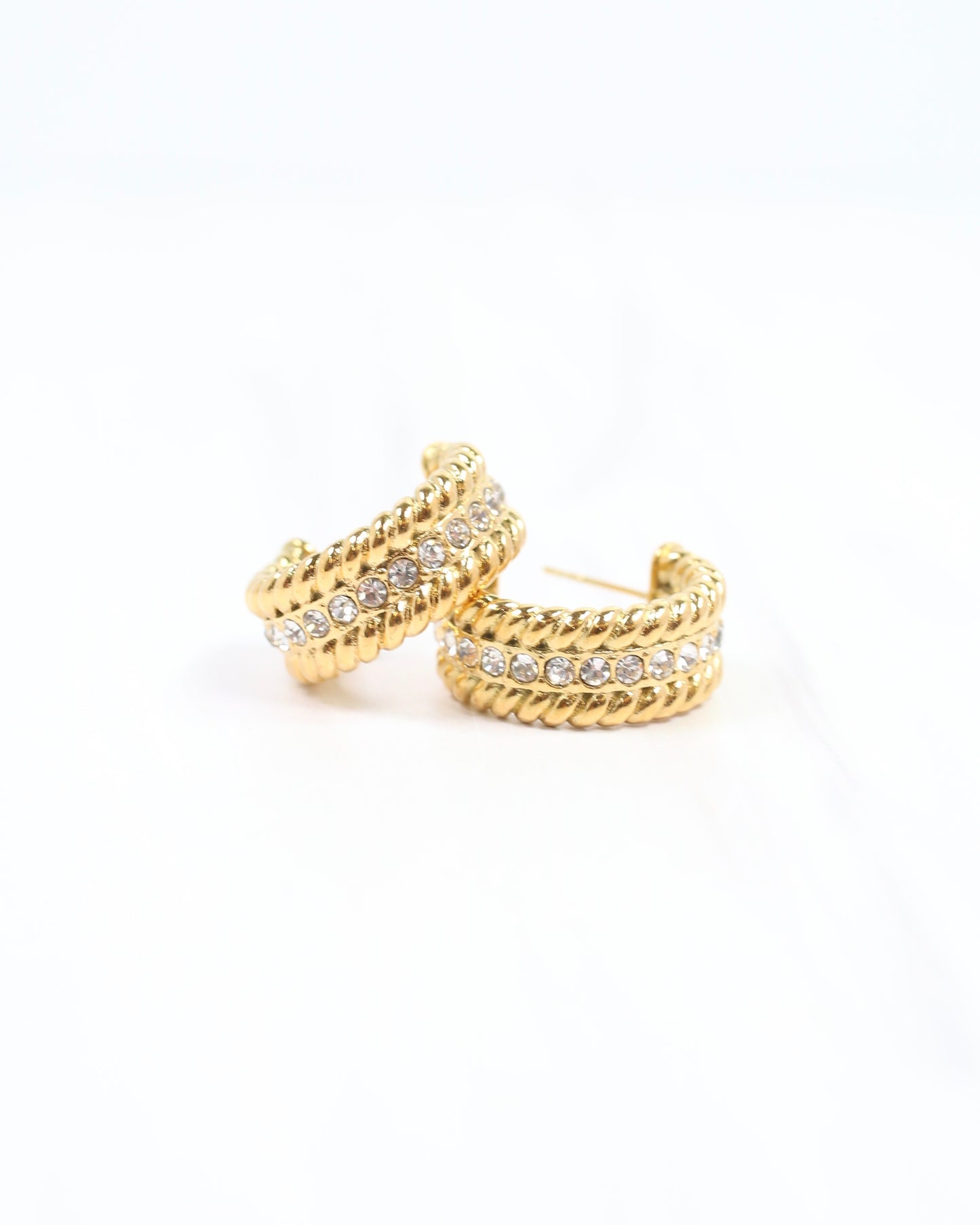 Ridgley CZ and Gold Hoop Earring Gold