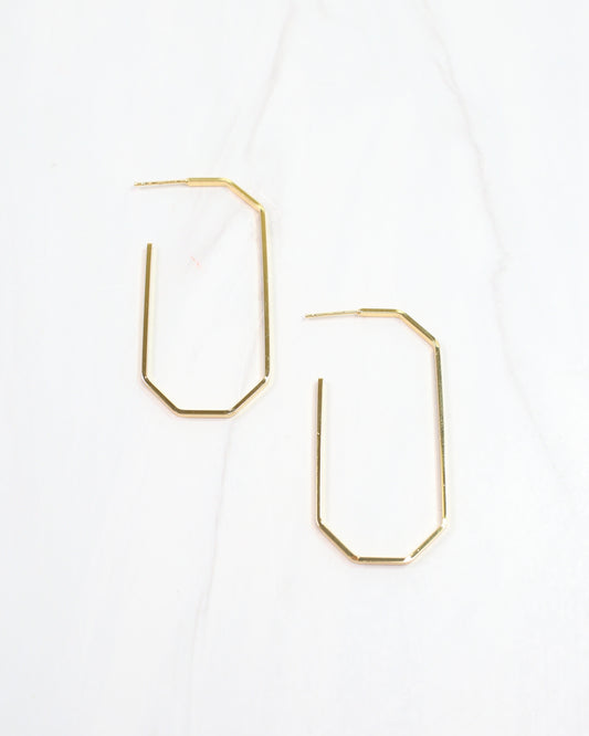 Lina Geometric Hoop Earring Gold