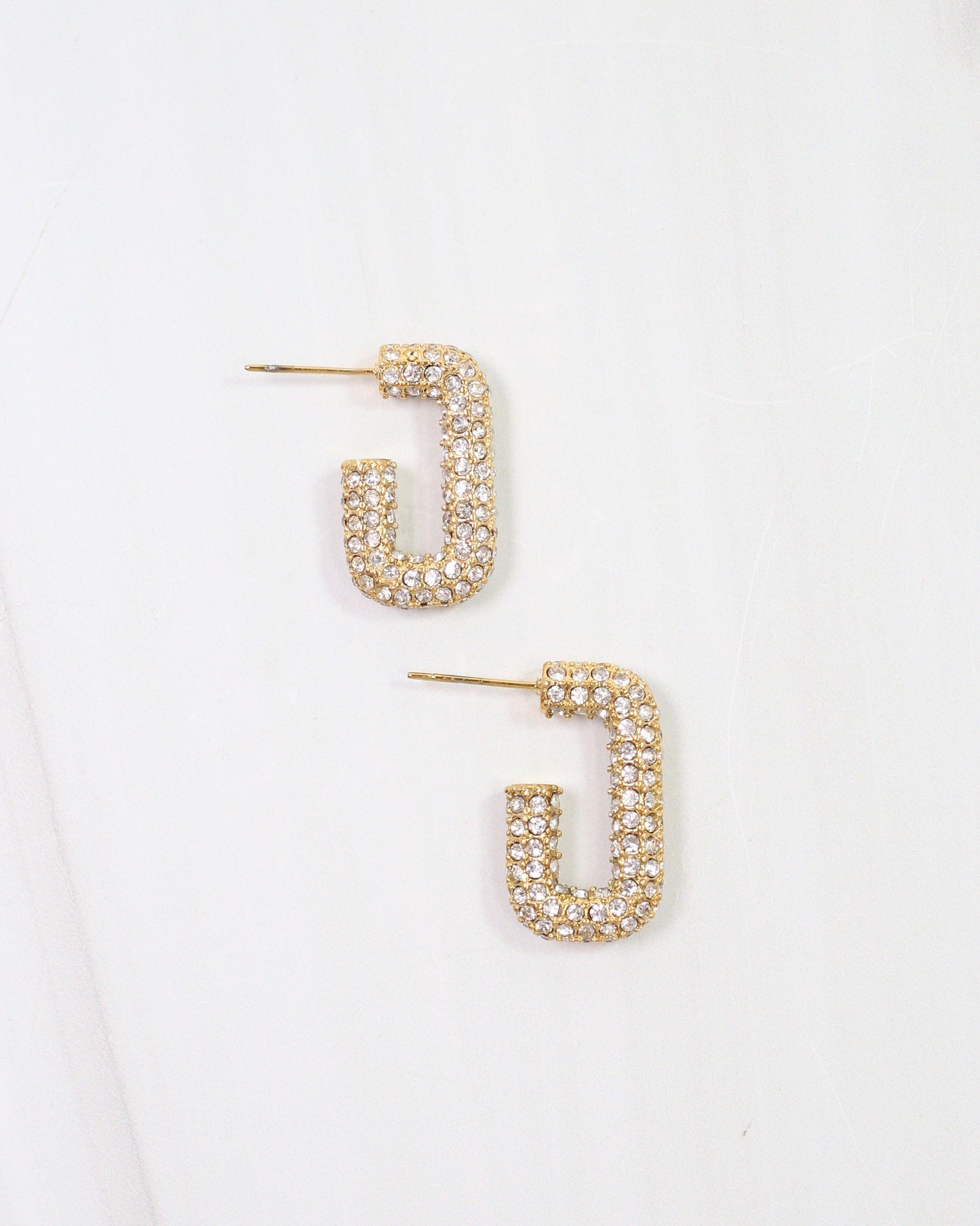 Cordova Pave CZ Hoop Earring Gold