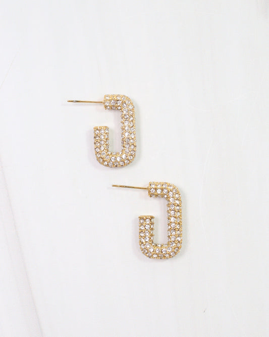 Cordova Pave CZ Hoop Earring Gold