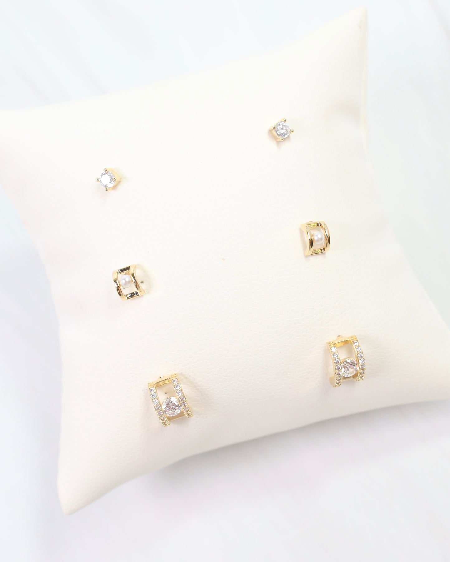 Giovanni CZ Earring Set Gold