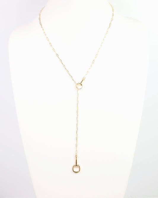 Haney Horsebit Y Necklace Gold