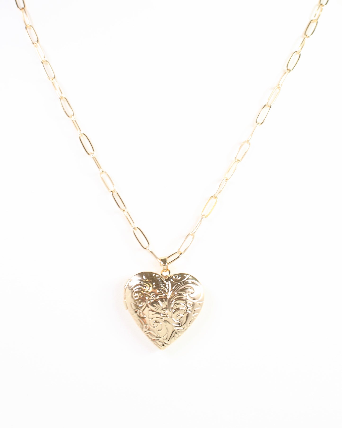 Savina Heart Locket Necklace Gold