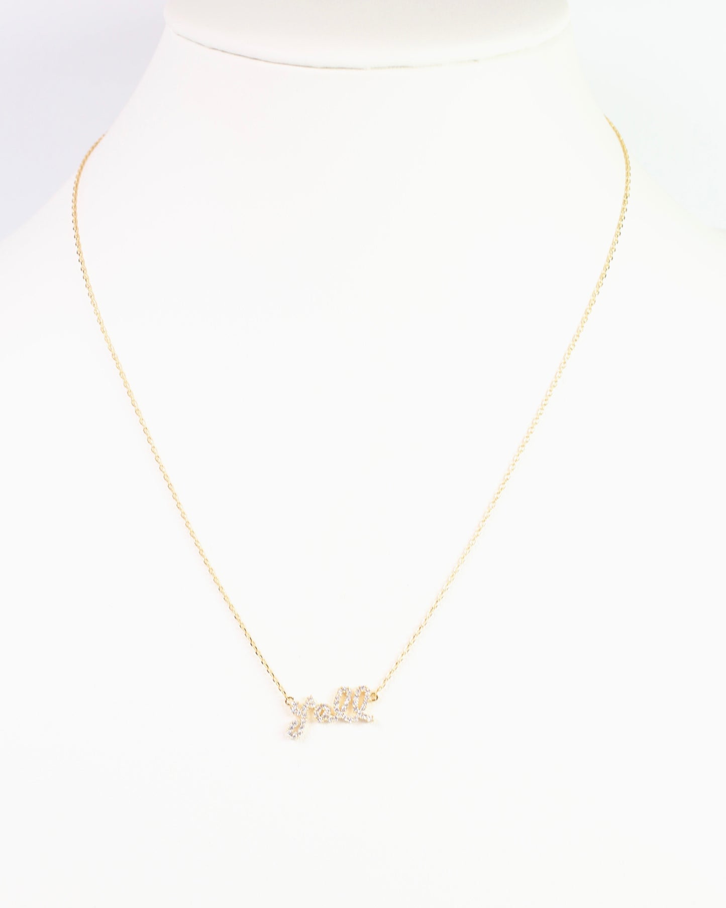 Yall Pave Necklace Gold