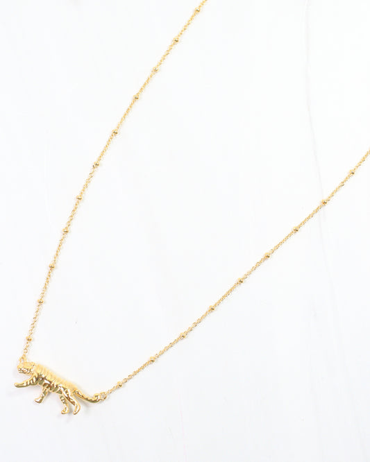 Confident Tiger Necklace Gold