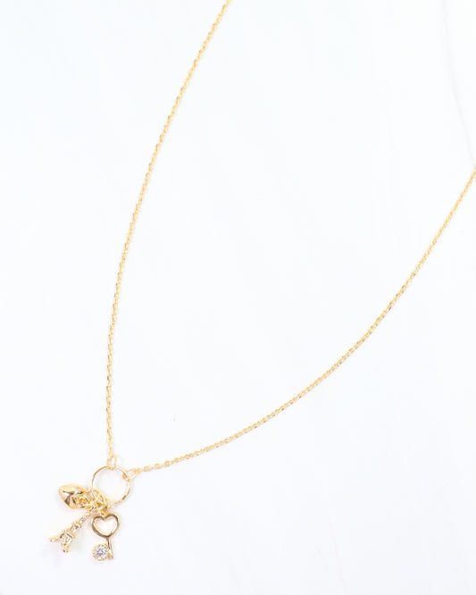 Oh So Parisian Charm Necklace Gold