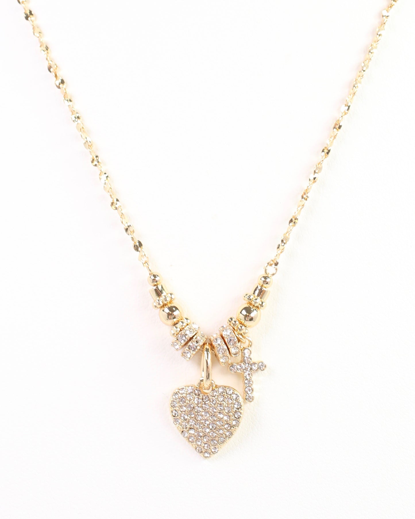 Diya Pave Charm Necklace Gold