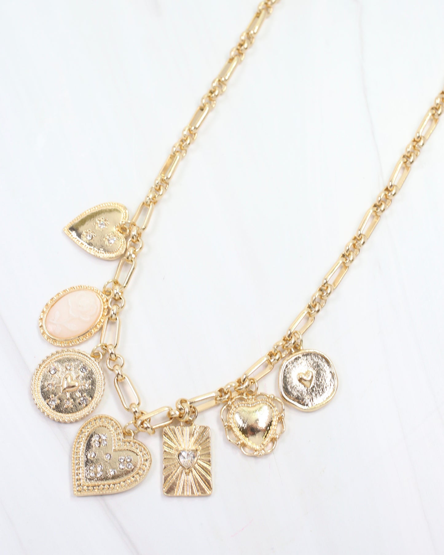 Henley Heart Charm Necklace Gold