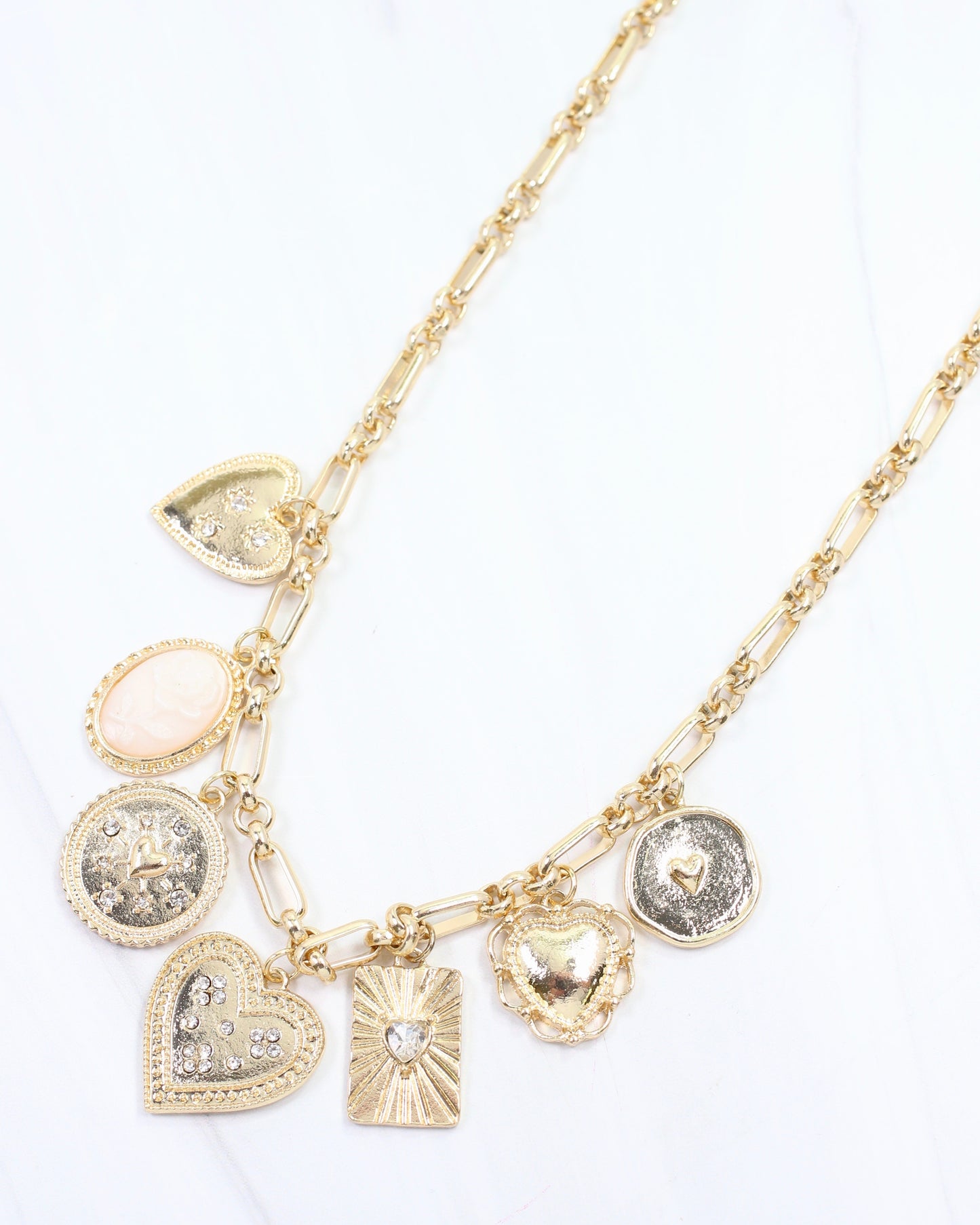 Henley Heart Charm Necklace Gold