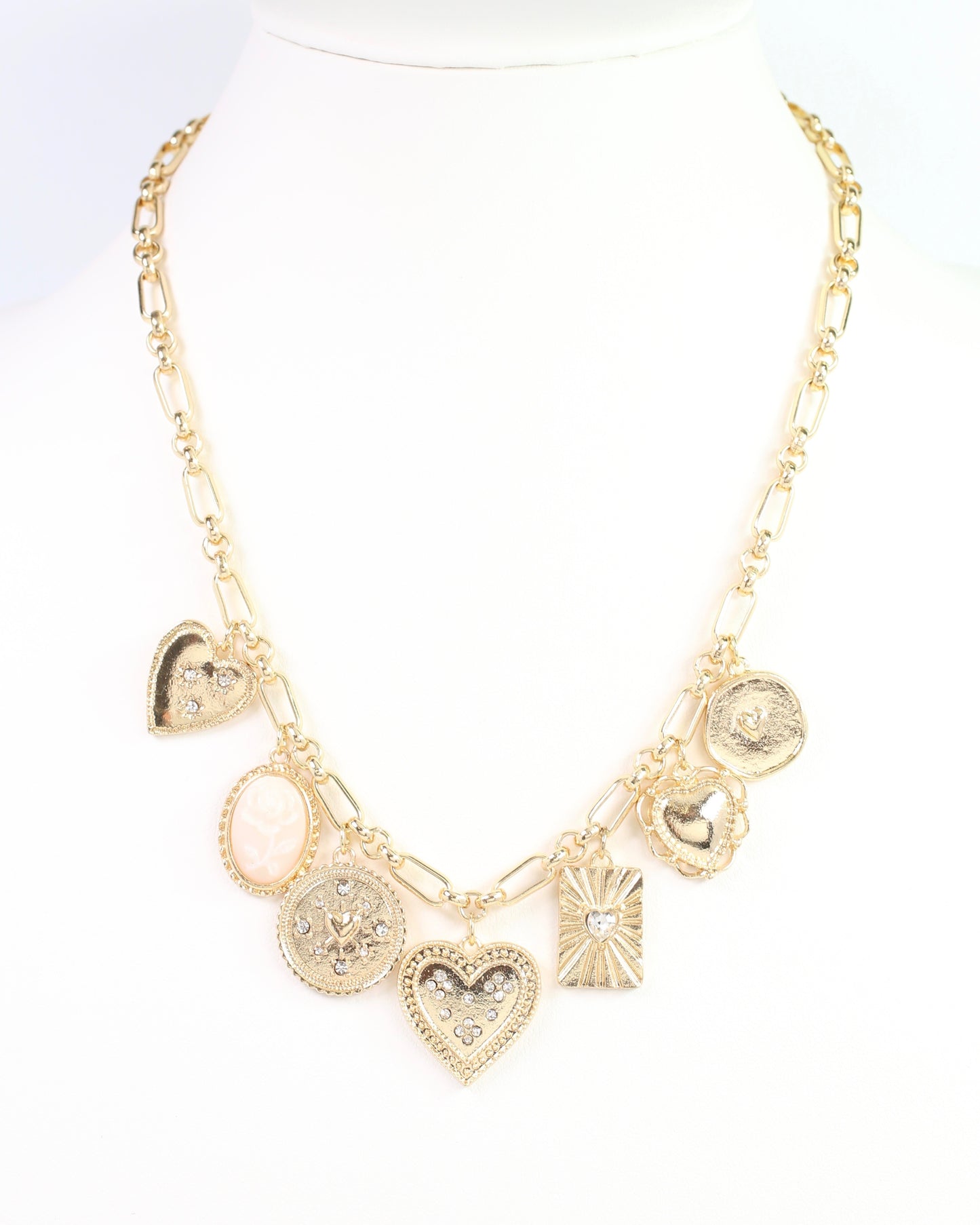 Henley Heart Charm Necklace Gold