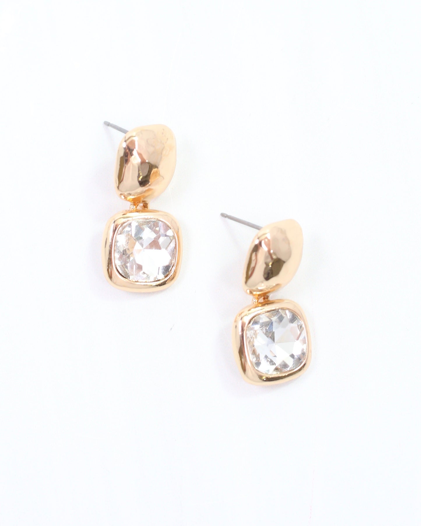 Hawthorne Hammered Crystal Drop Earring Clear