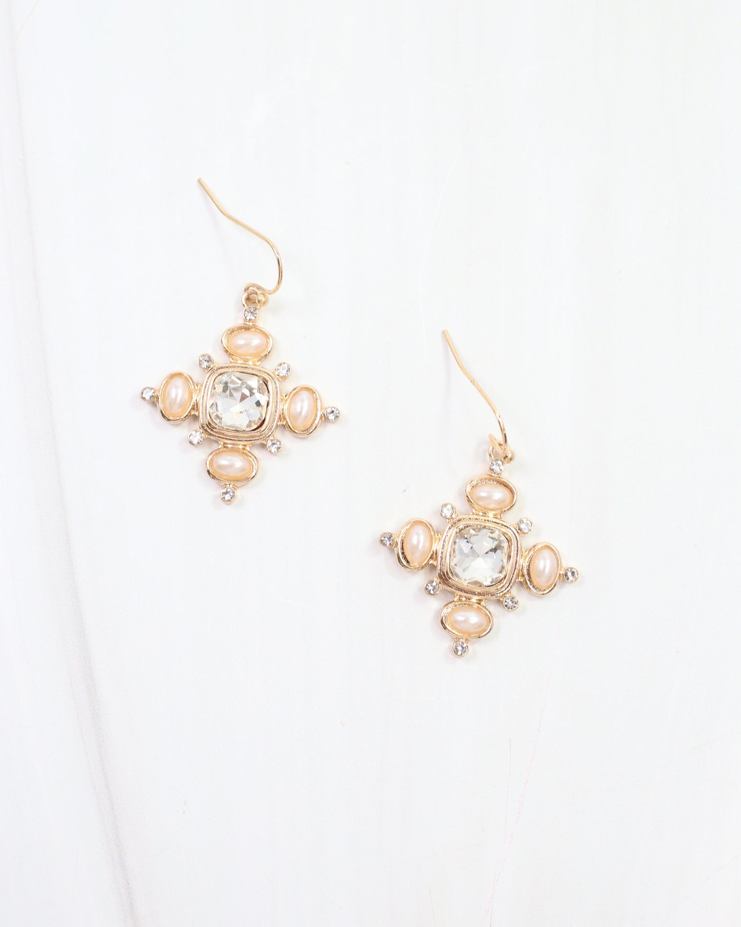 Conifer Crystal and Pearl Earring Clear