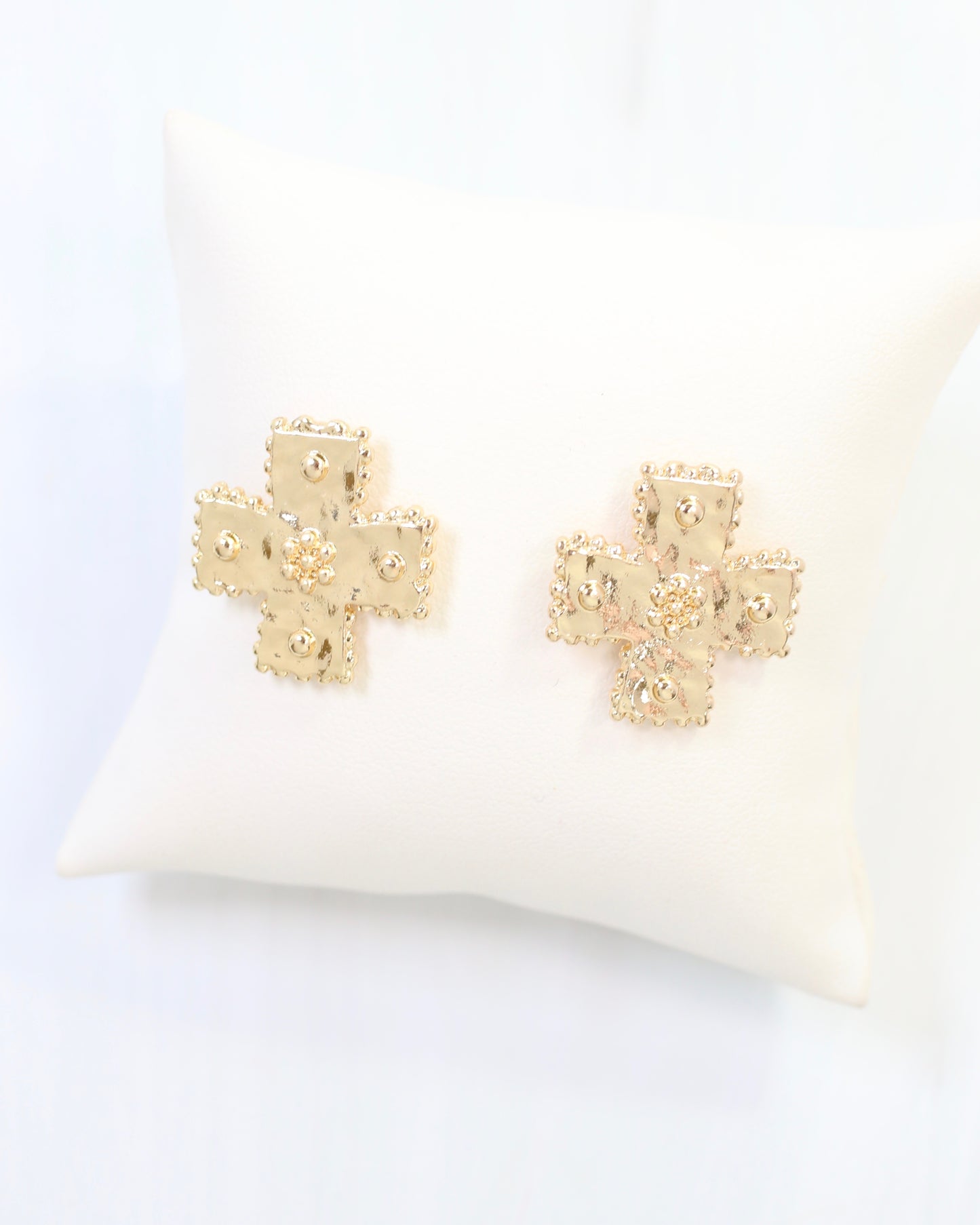 Carol Cross Stud Earring Gold