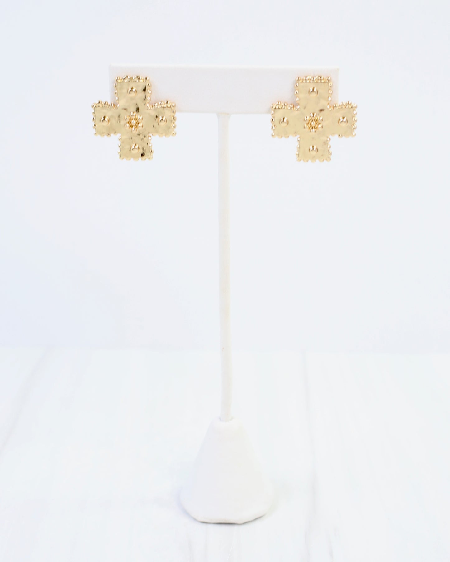 Carol Cross Stud Earring Gold