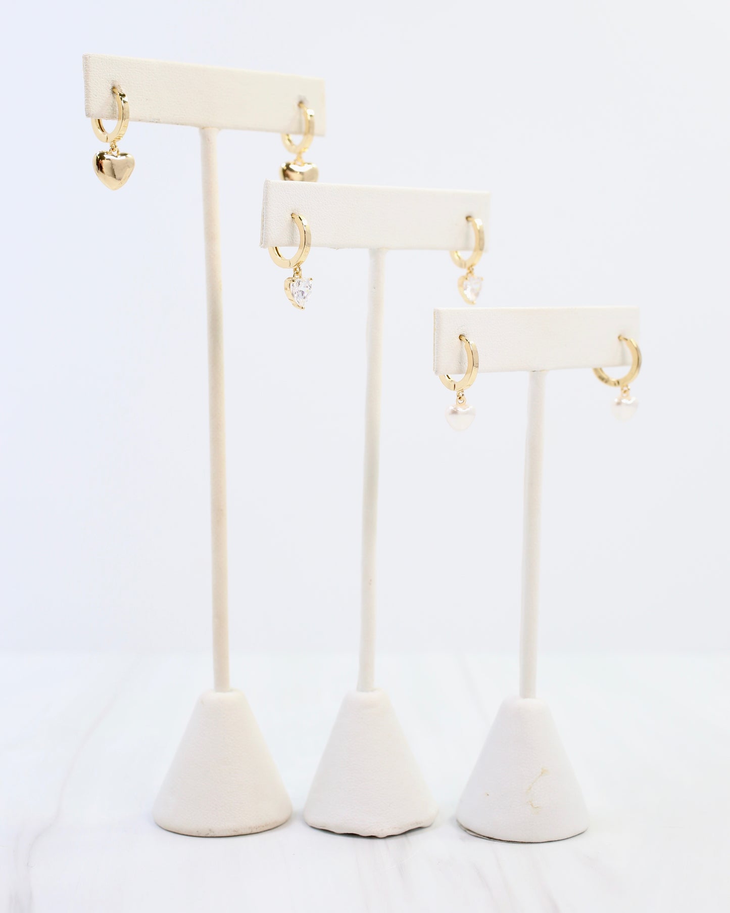 Hap Heart Huggie Earring Set Gold