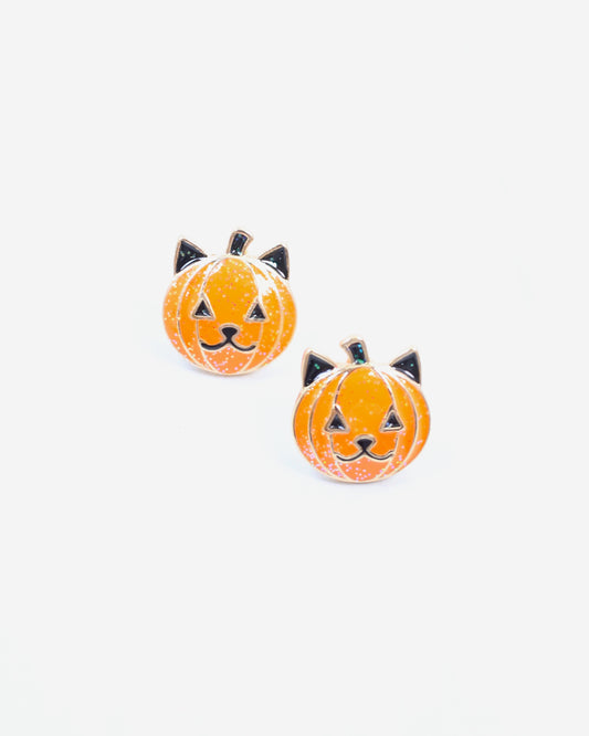 Purrrfect Pumpkin Stud Earring Orange