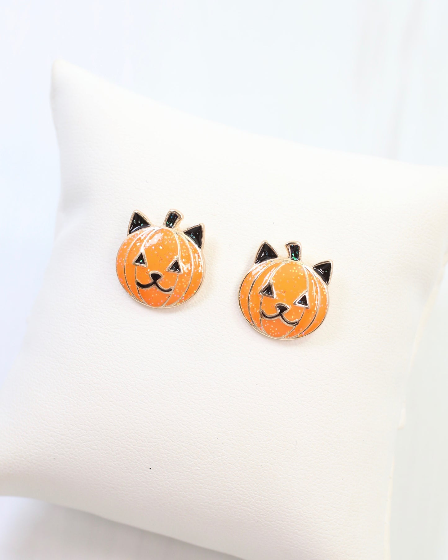 Purrrfect Pumpkin Stud Earring Orange