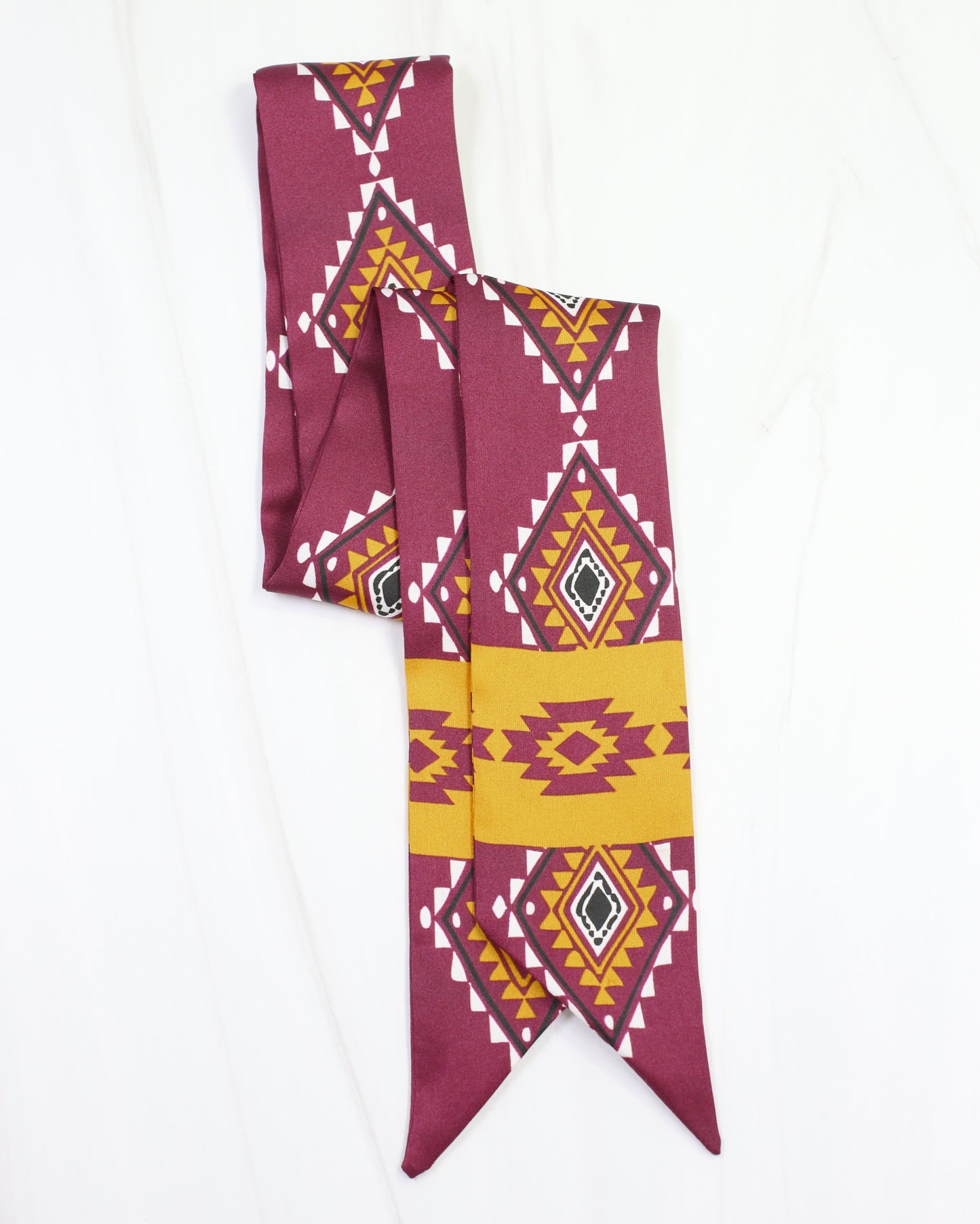 Radley Tribal Print Skinny Scarf Garnet Gold