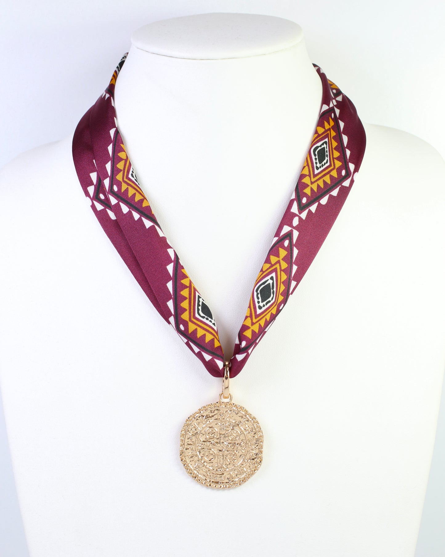 Radley Tribal Print Skinny Scarf Garnet Gold