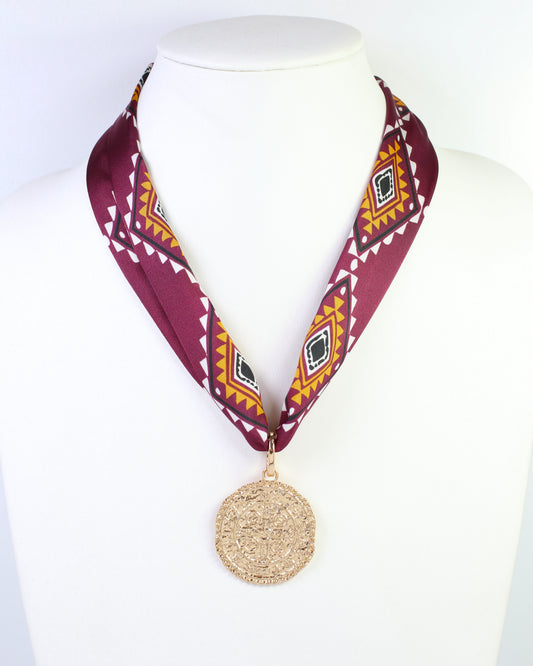Radley Tribal Print Skinny Scarf Garnet Gold