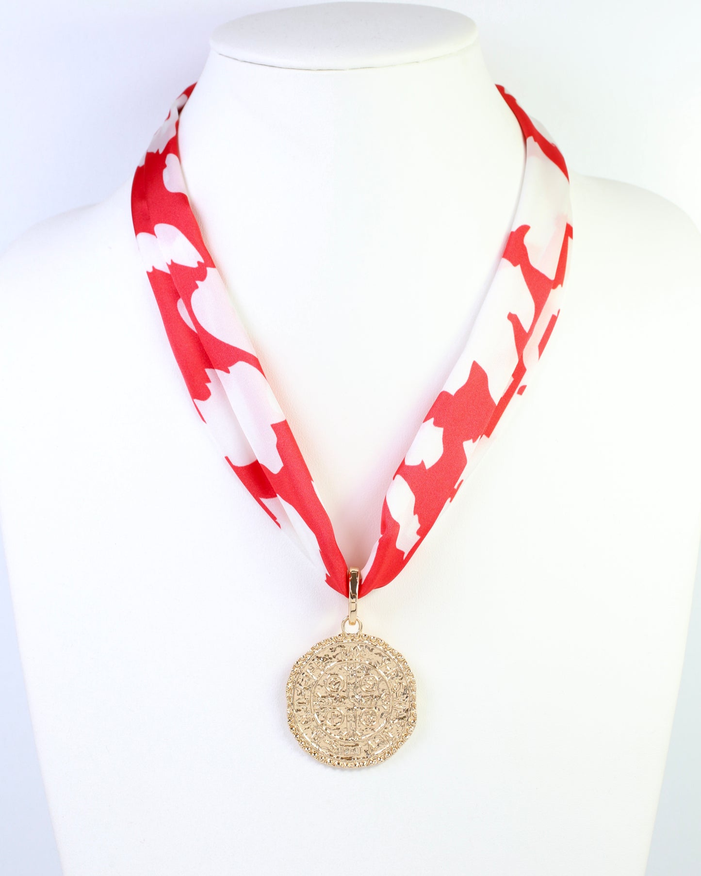 Lawson Leopard Skinny Scarf Red White