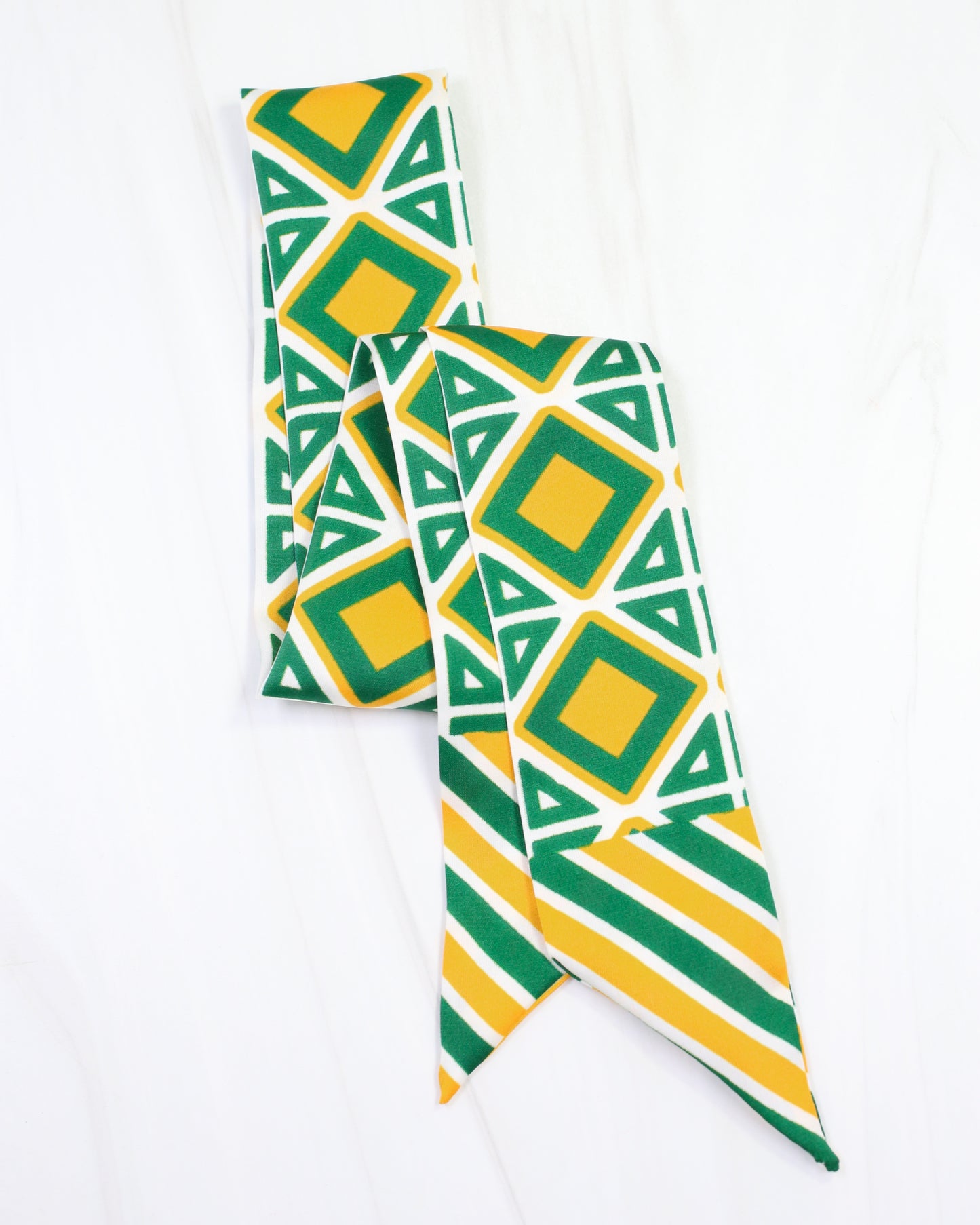 Barrett Tile Skinny Scarf Green Gold