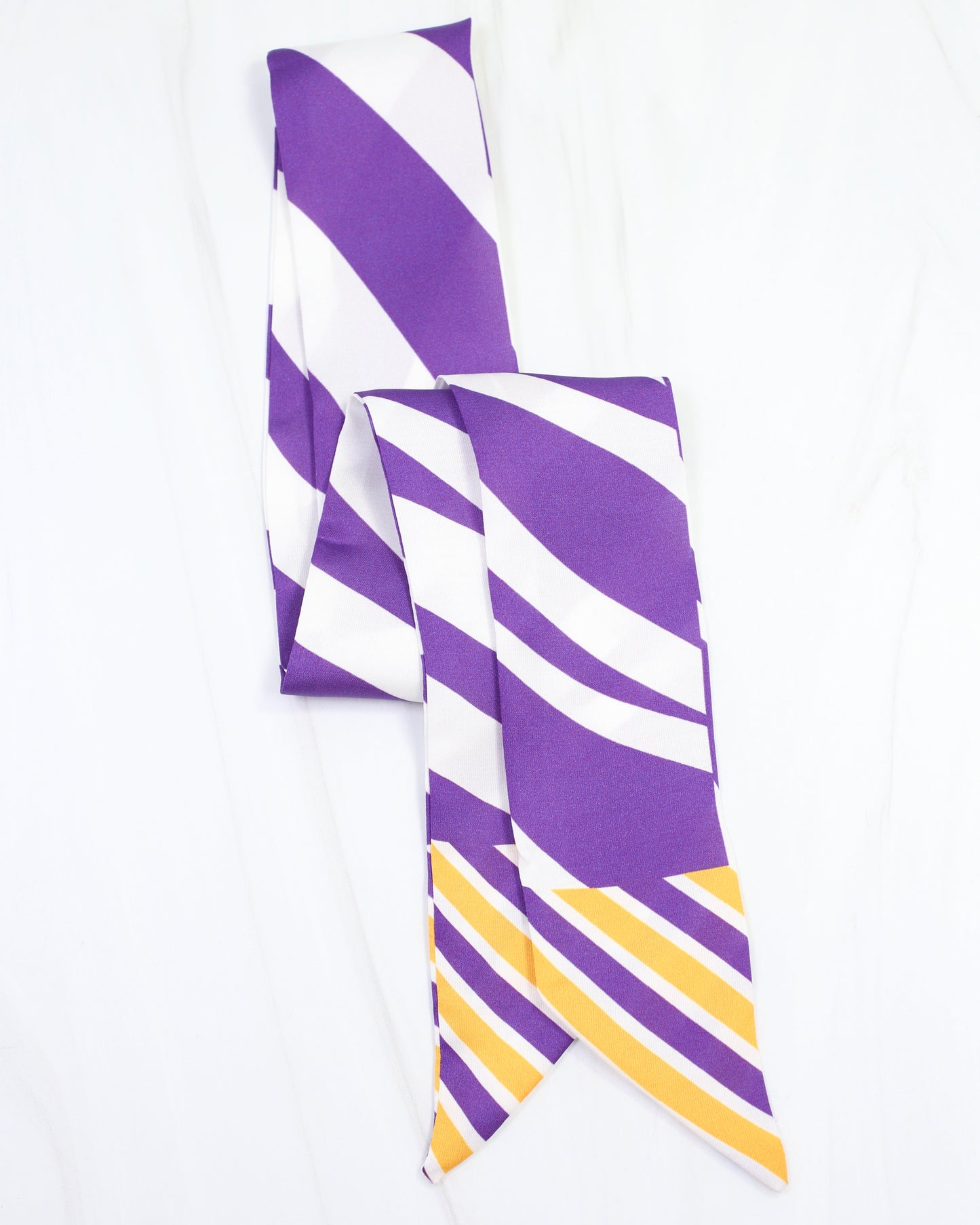 Harper Striped Skinny Scarf Purple Gold