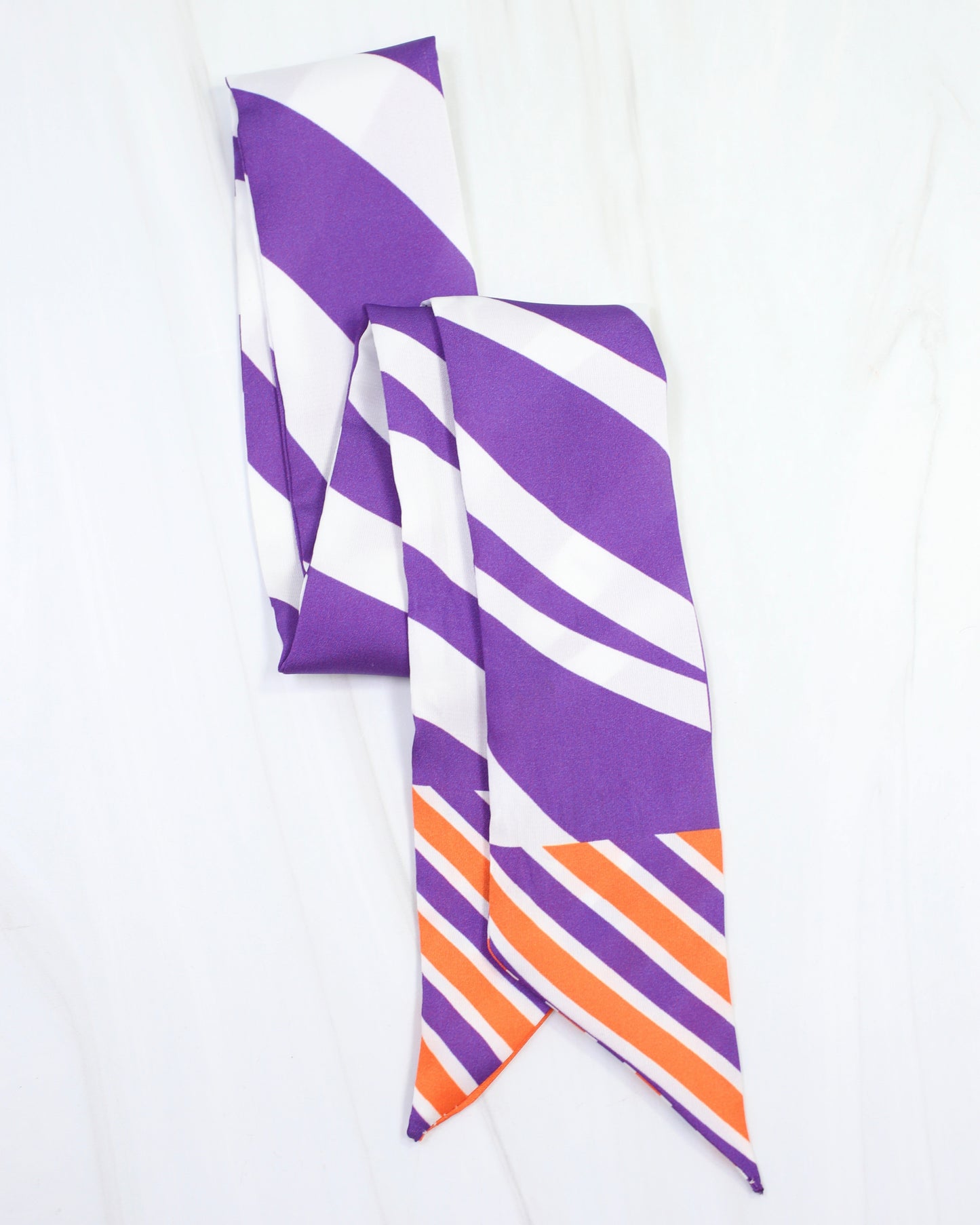 Harper Striped Skinny Scarf Purple Orange