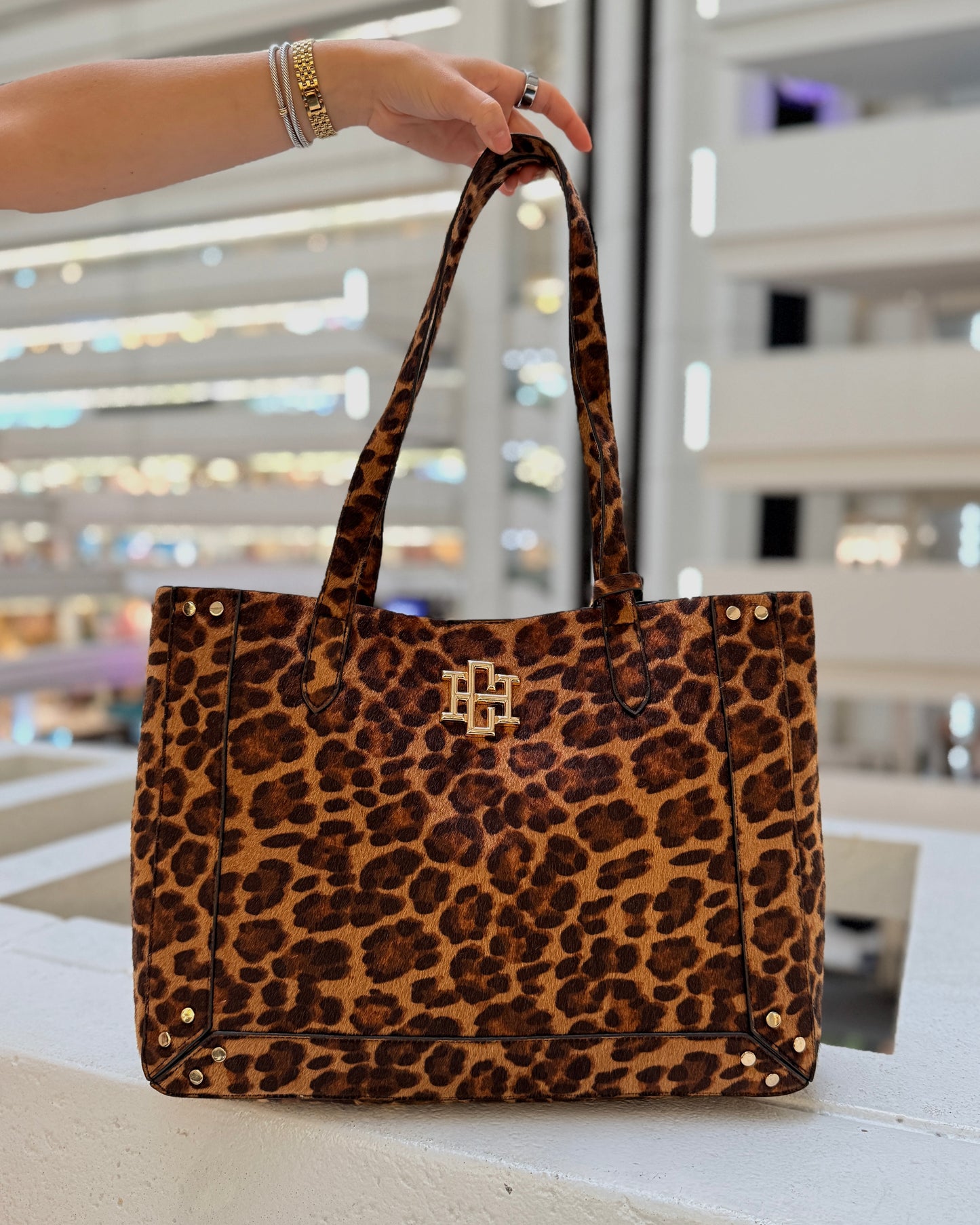 Sophie Studded Tote Spotted Saddle