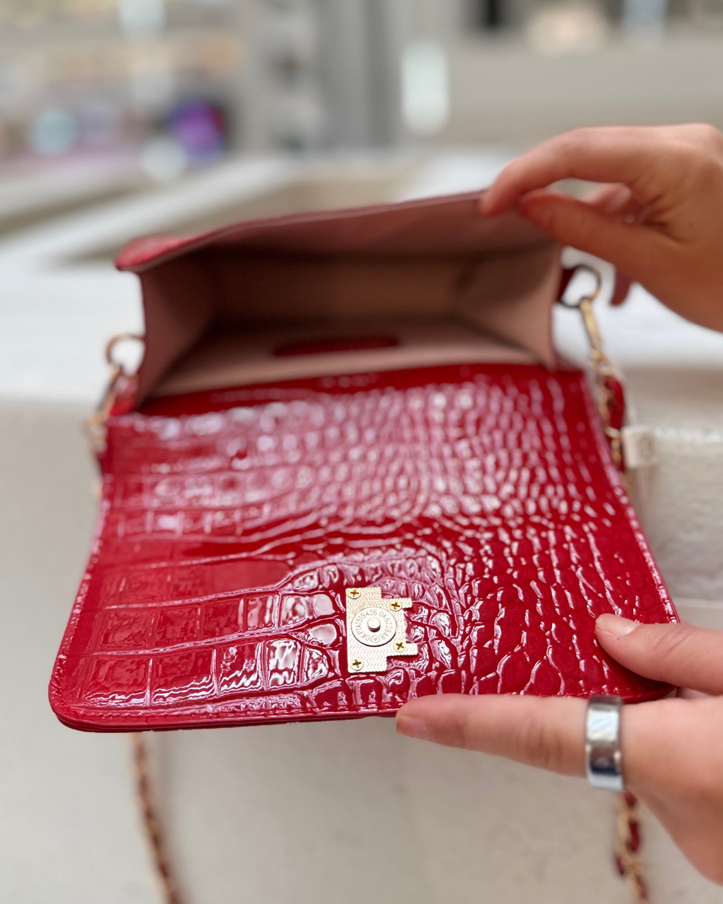 Evelyn Crossbody Red Patent EC