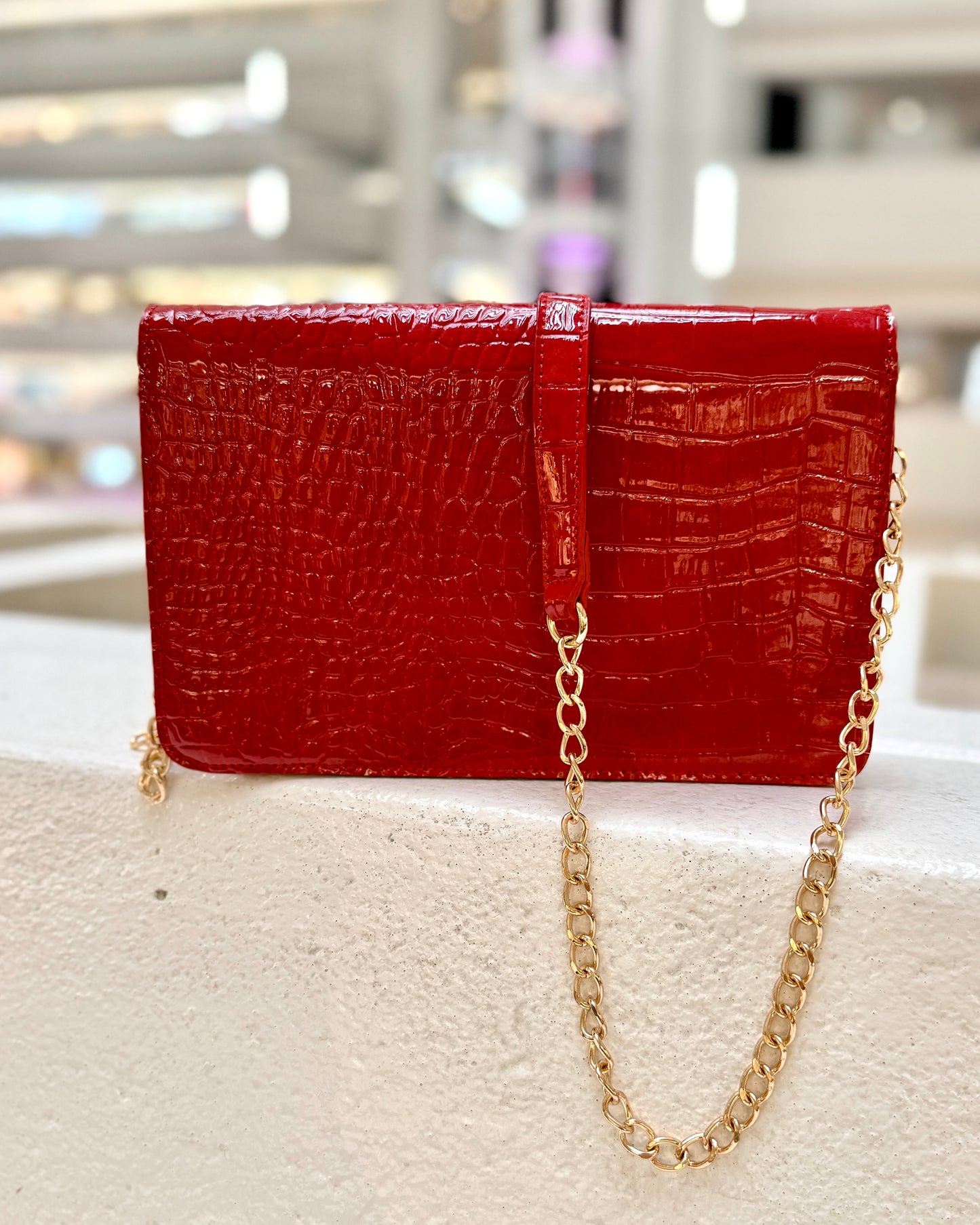 Bryn Clutch/Crossbody Red Patent EC